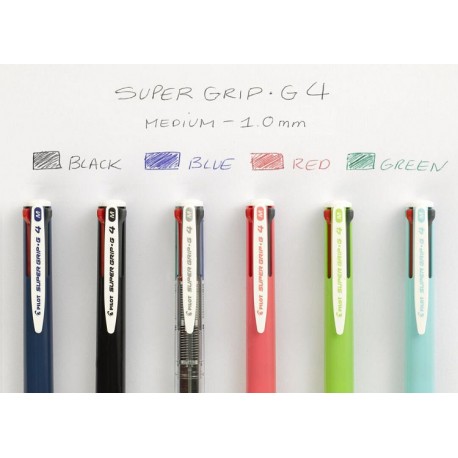 Penna multicolore a scatto Supergrip tratto medio